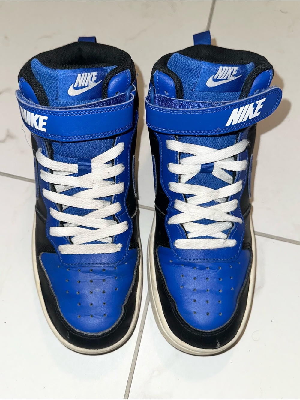 Nike (GS) Court Borough Mid 2 'Black Game Royal Black and Blue High-Top Sneakers